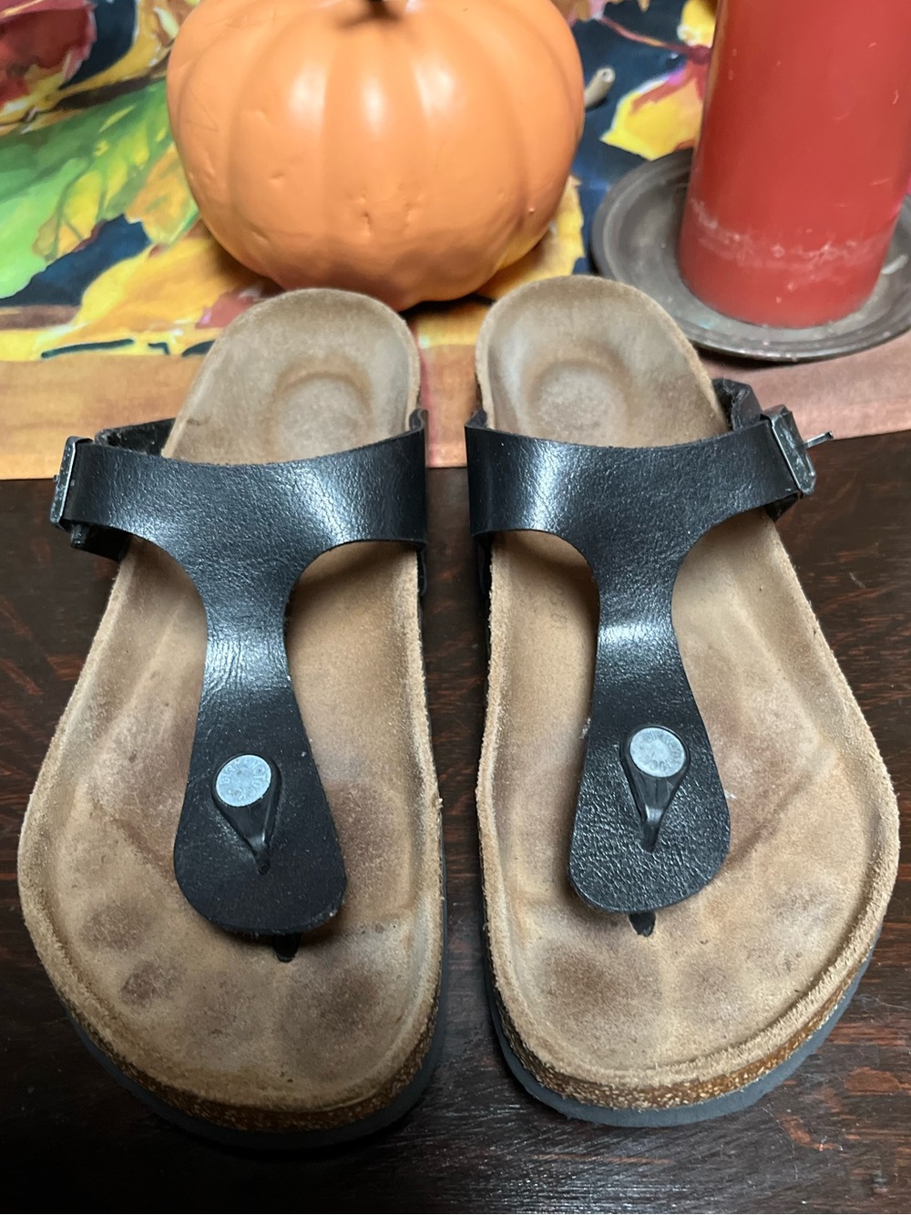 Birkenstock Black Toe-Post T-strap Sandals